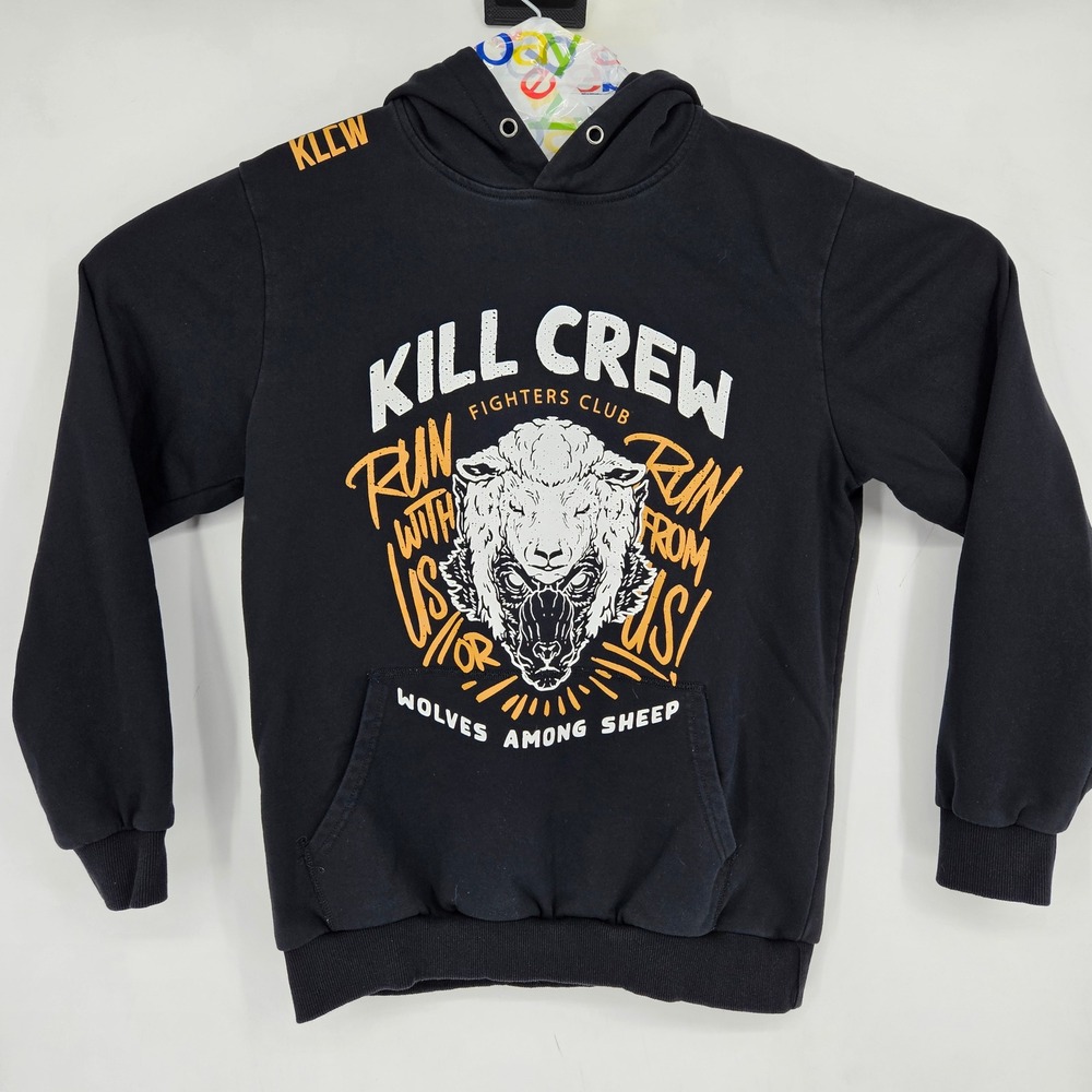 Kill Crew Fighters Club Hoodie Mens Medium Porrada Series Fleece Black Wolves